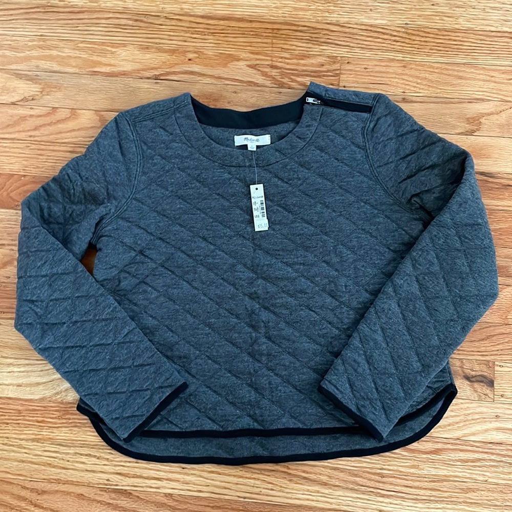 NWT Madewell Quilted Crop Sweater